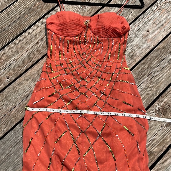 Orange gown with sequins S - Picture 8 of 9